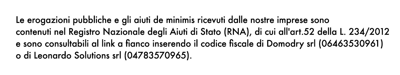 Fondi e contributi Stato italiano a Domodry