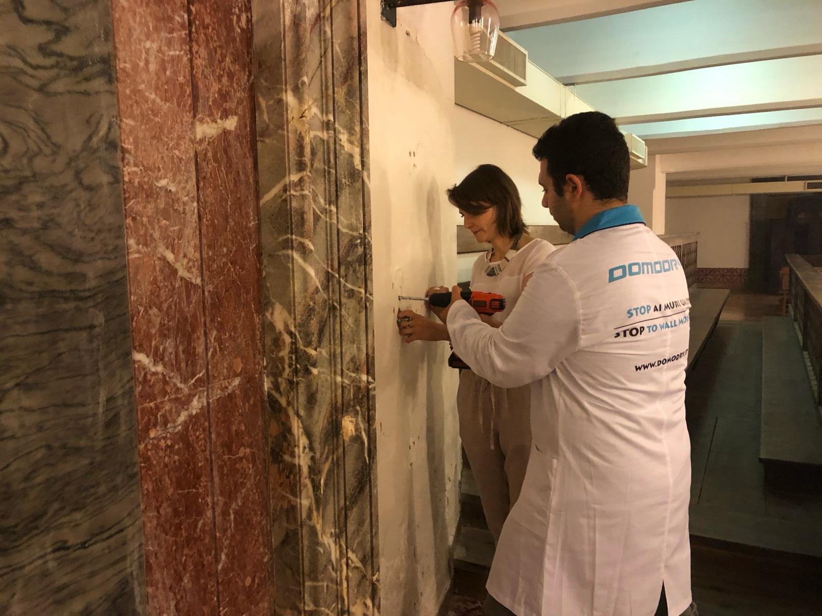 Verifiche per il laboratorio dell’Università Federico II di Napoli su murature controterra (2019). Cripta della Basilica di Pompei 